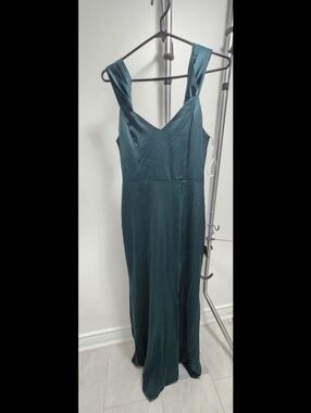 Lulu's Deep Teal V-Neck Maxi Dress